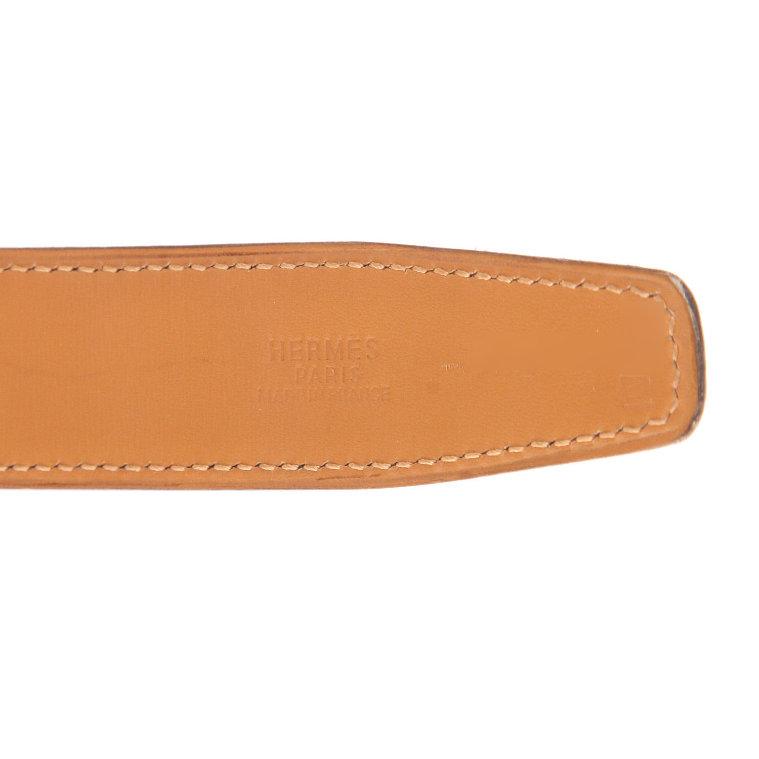 Hermès  Ceinture belt  in black crocodile  and gold leather - Detail D1