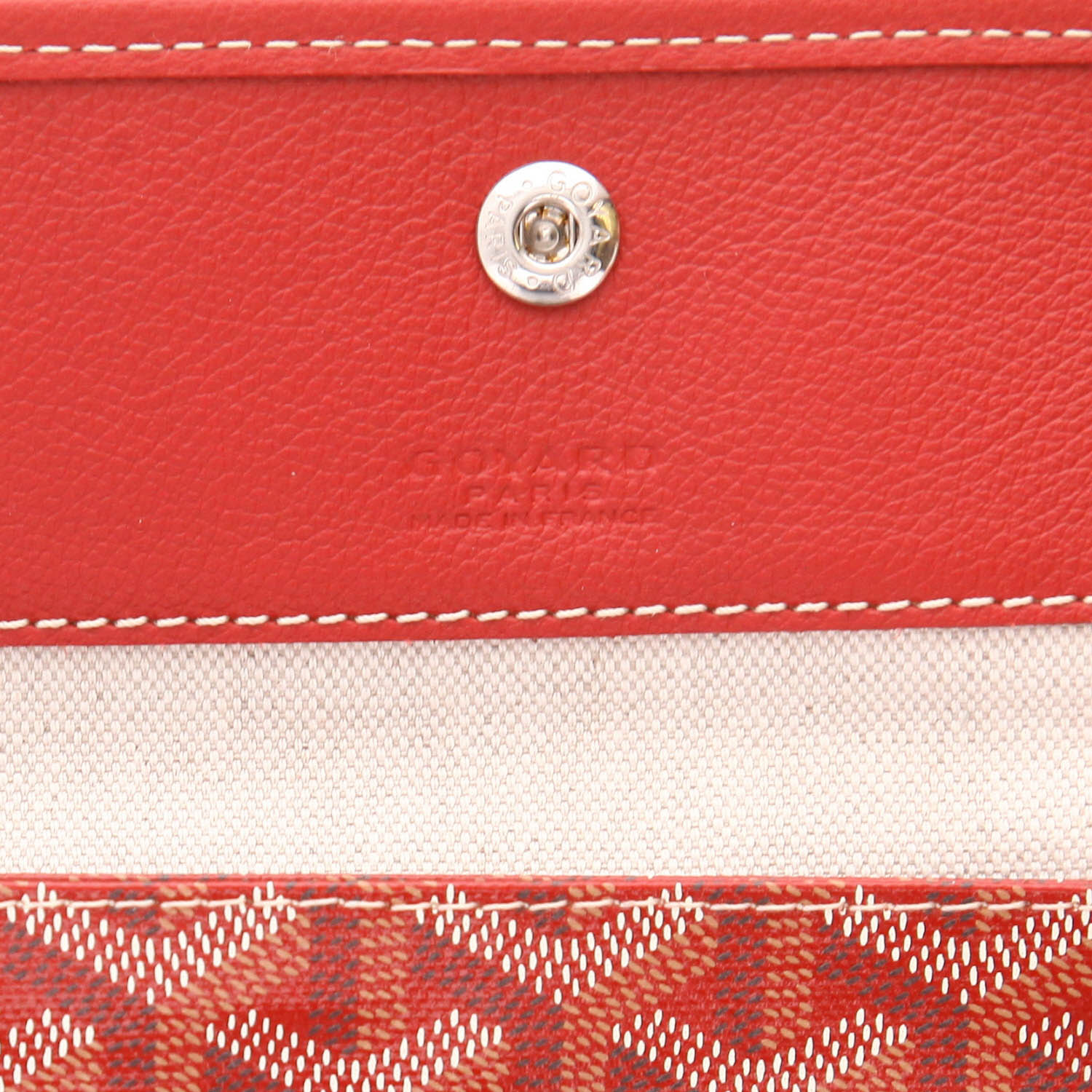 Goyard  Saint-Louis shopping bag  in red Goyard canvas  and red leather - Detail D2