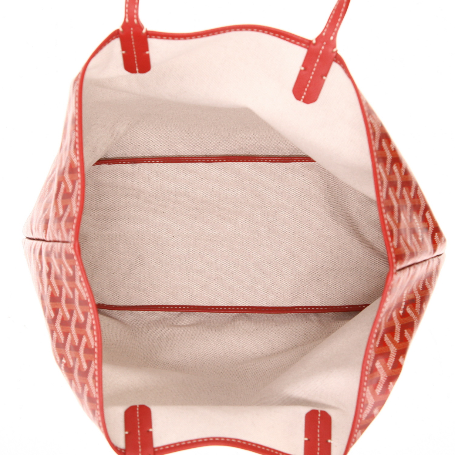 Shopping bag Goyard  Saint-Louis in tela Goyardine rossa e pelle rossa - Detail D3