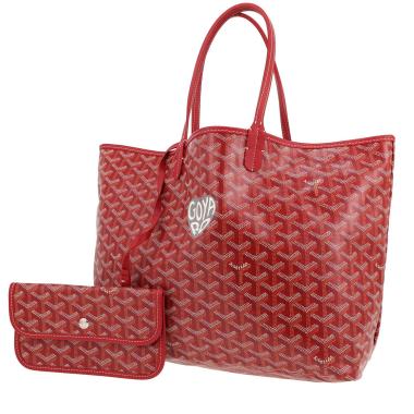 Goyard  Saint-Louis shopping bag  in red Goyard canvas  and red leather