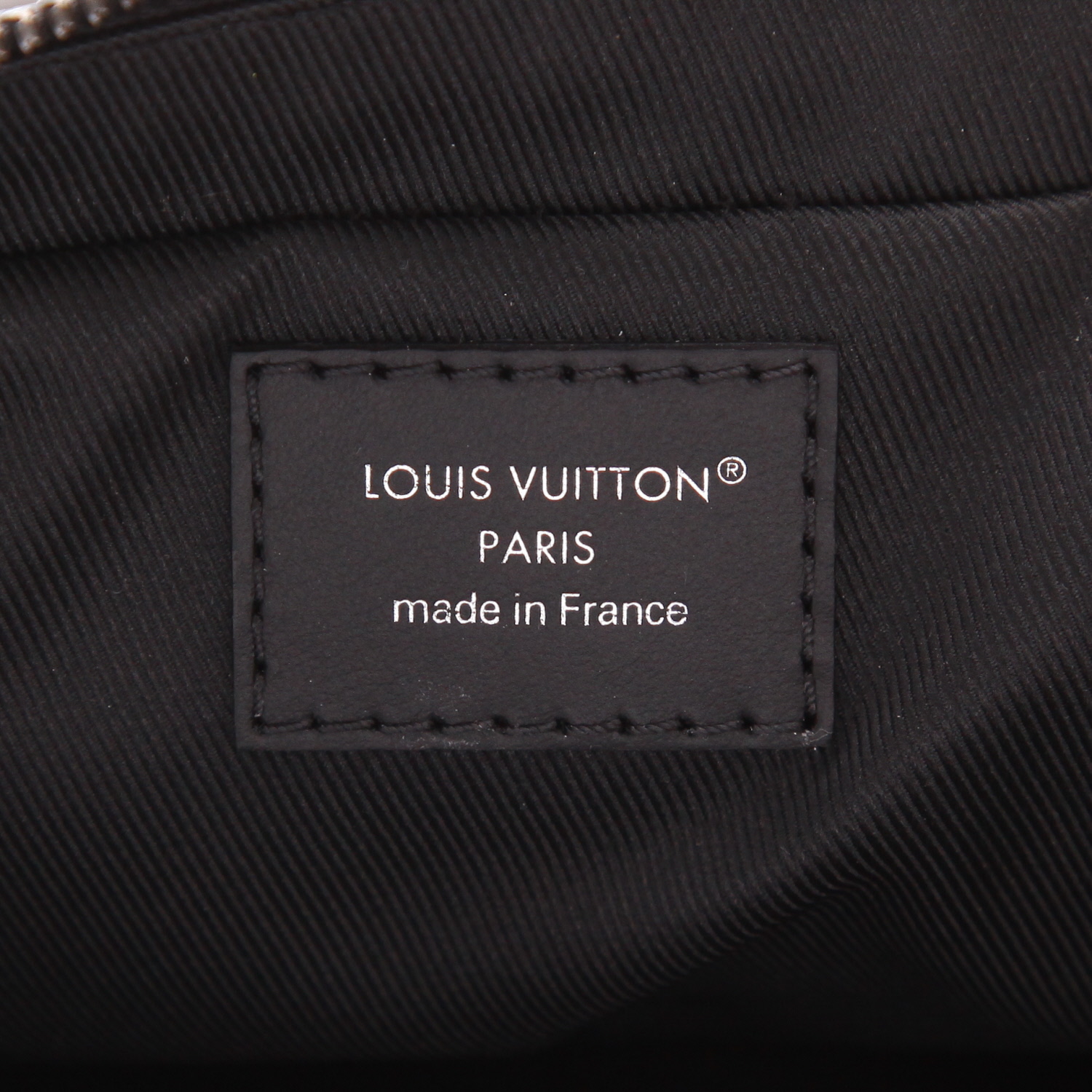 Borsa a tracolla Louis Vuitton  Porte documents in tela monogram grigia e nera e pelle nera - Detail D2