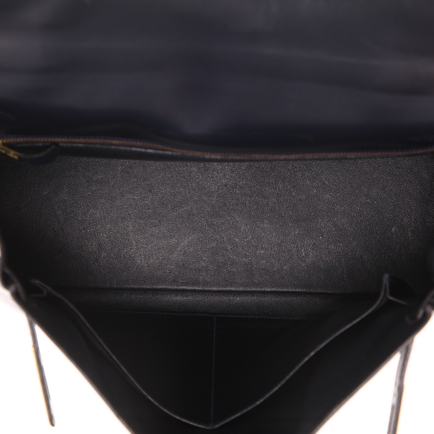 Sac à main Hermès  Kelly 35 cm en cuir box bleu-marine - Detail D3