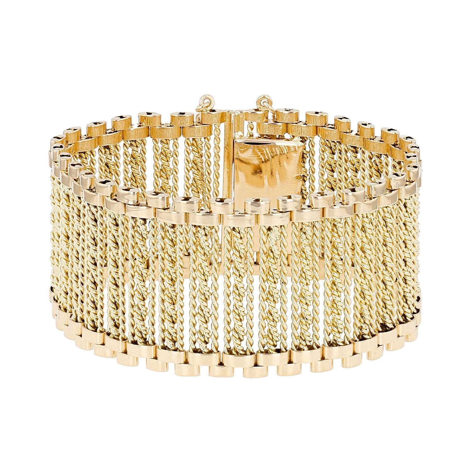 Bracelet années 70 Vintage en or jaune