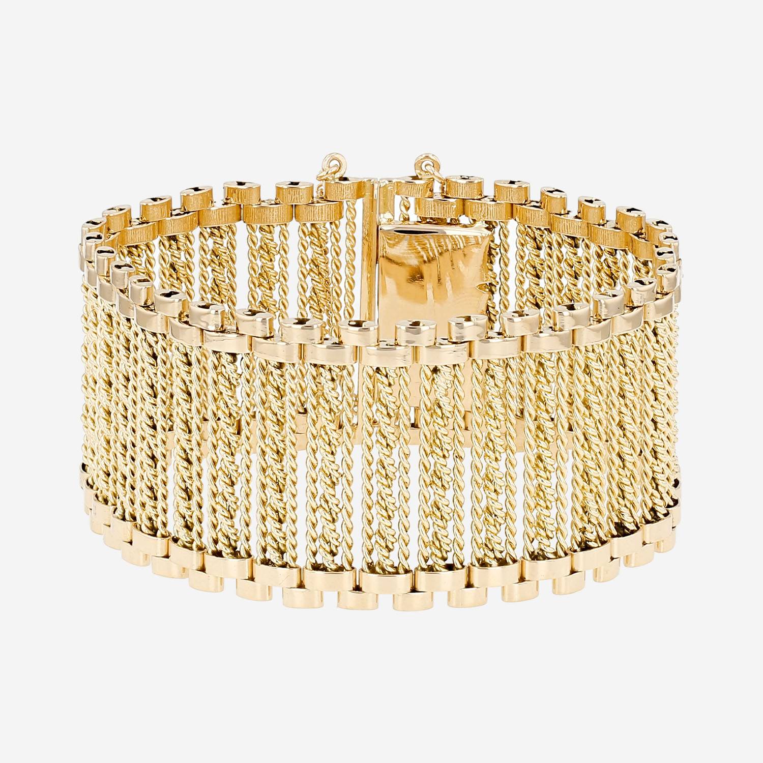 Brazalete época años 70 Vintage  de oro amarillo