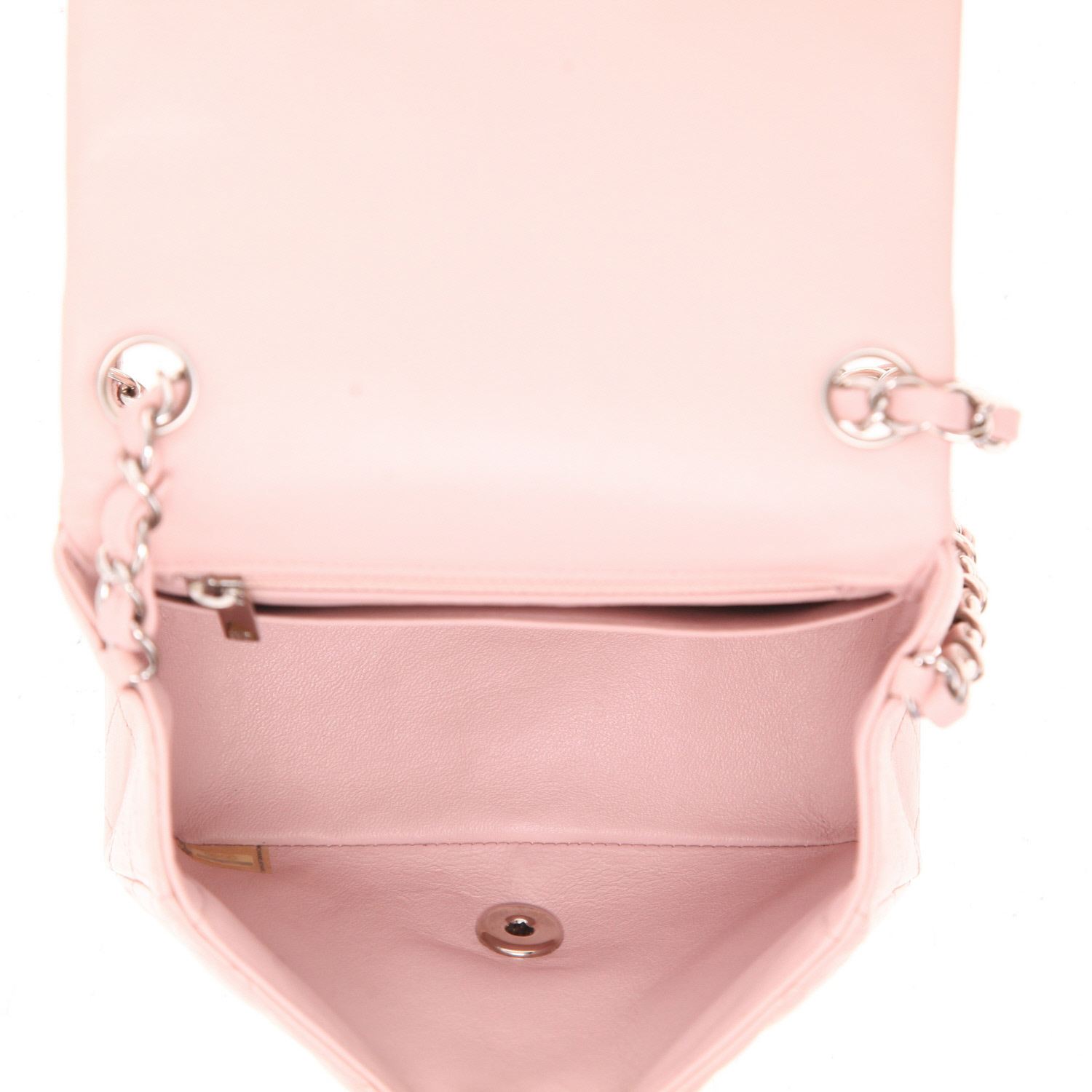 Sac bandoulière Chanel  Timeless Mini Carré en cuir matelassé rose - Detail D3