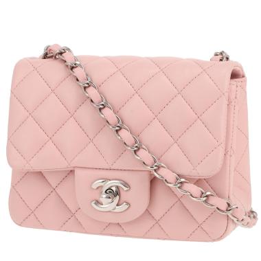 Sac bandoulière Chanel  Timeless Mini Carré en cuir matelassé rose