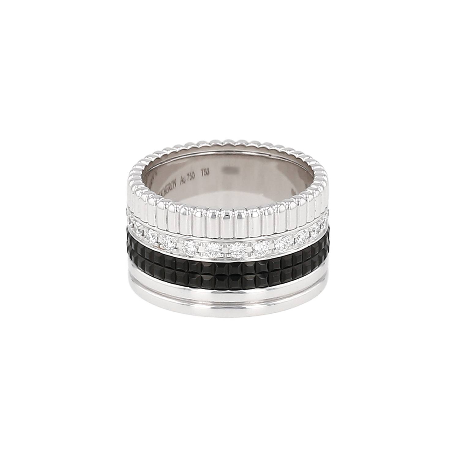 Bague Boucheron Quatre Black Edition grand modèle en or blanc,
