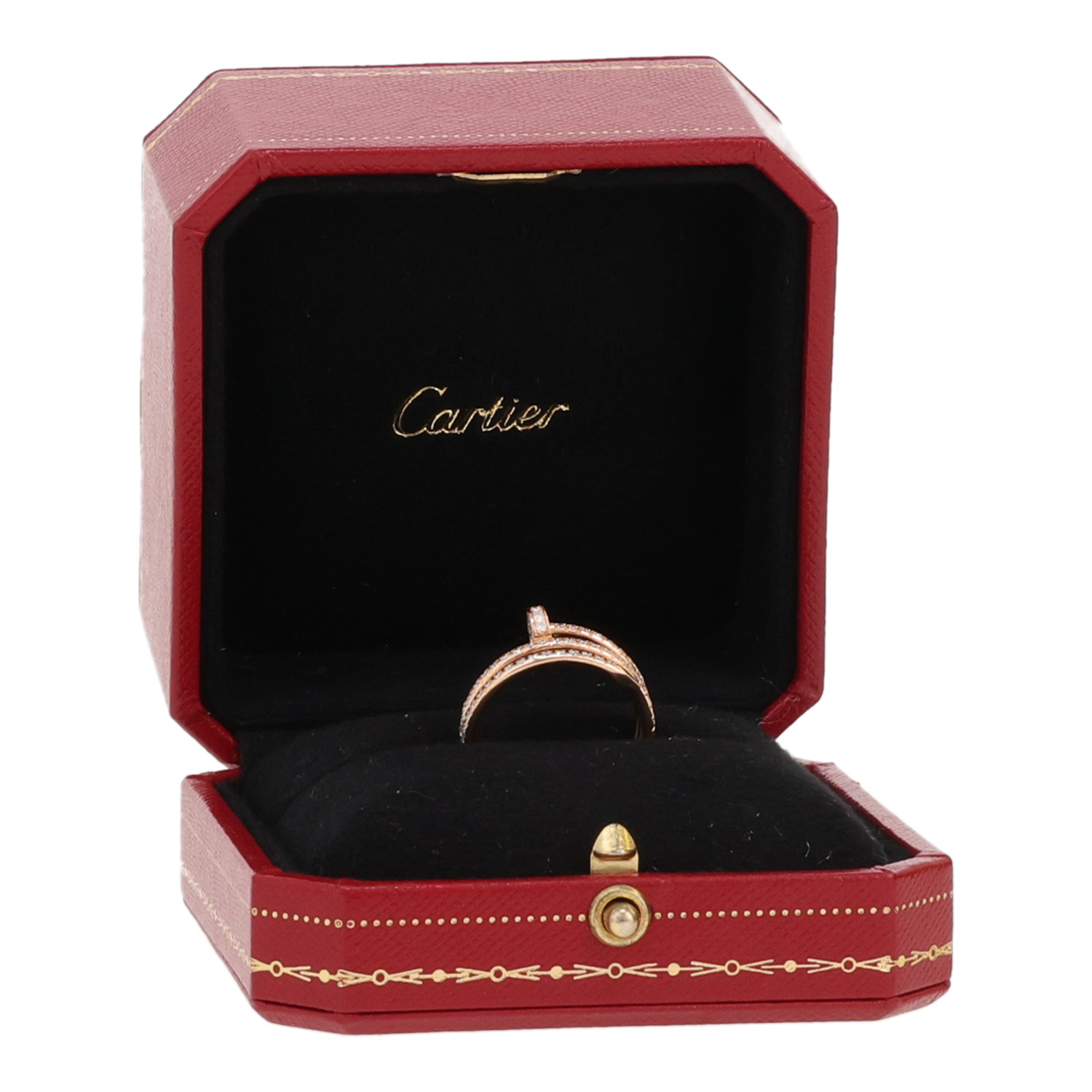 Cartier Juste un clou ring in pink gold and diamonds - Detail D2