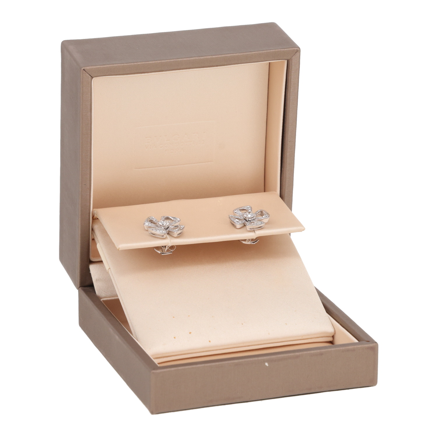 Pendientes Bulgari Fiorever de oro blanco y diamantes - Detail D2
