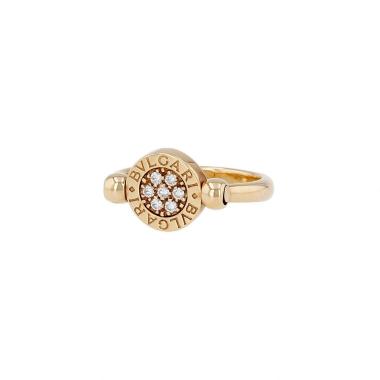 Twisted Bulgari Bulgari Bulgari ring in yellow gold, white gold and diamonds