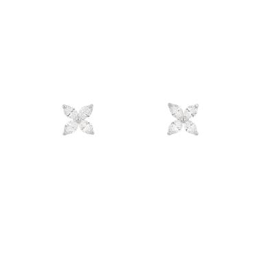 Paire de boucles d'oreilles Tiffany & Co Victoria en platine et diamants (0.64 carat, pureté estimée VS1 et couleur estimée G)