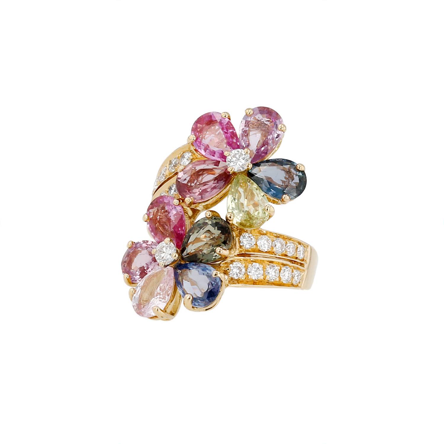 Bague Bulgari Sapphire Flower Or Jaune Diamants Occasion Bague Bulgari Sapphire Flower Or Jaune Diamants Occasion
