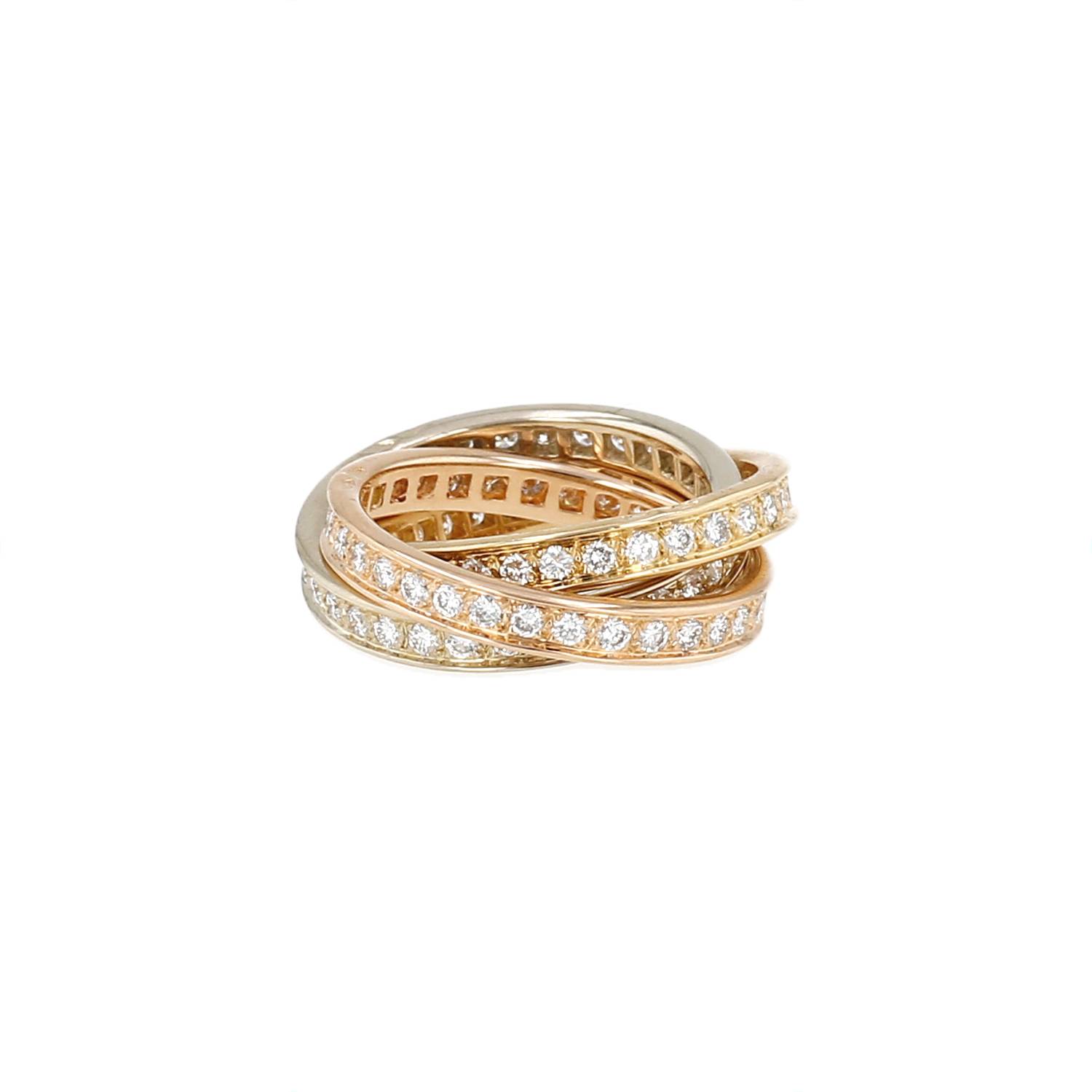 Bague Cartier Trinity 3 ors diamants 1.90 ct occasion Bague Cartier Trinity 3 ors diamants 1.90 ct occasion
