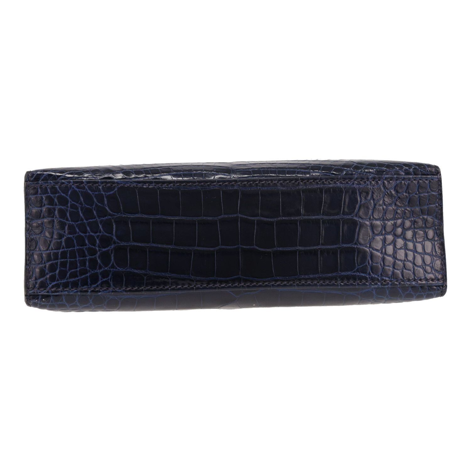 Hermès  Kelly - Clutch pouch  in blue alligator - Detail D1