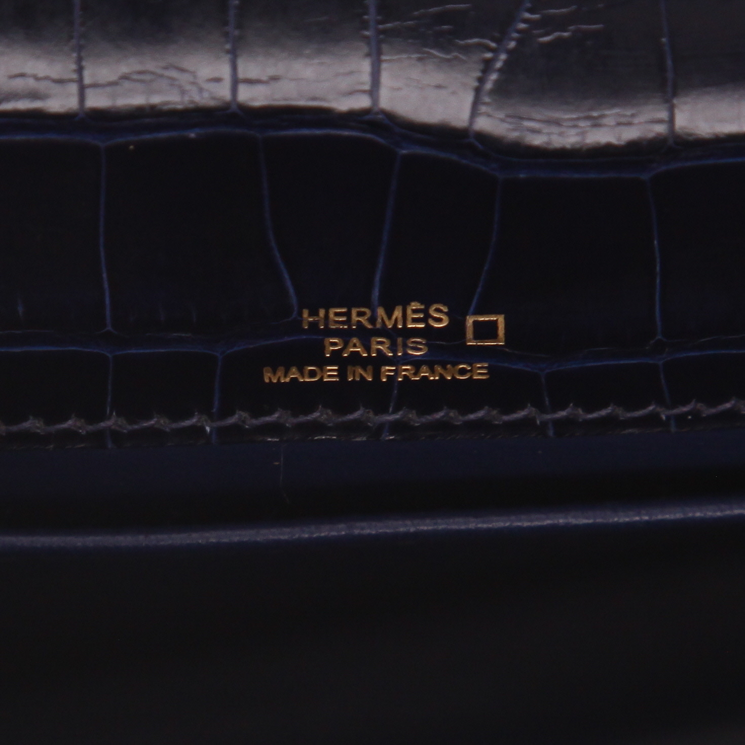 Bolsito de mano Hermès  Kelly - Clutch en aligátor azul - Detail D2