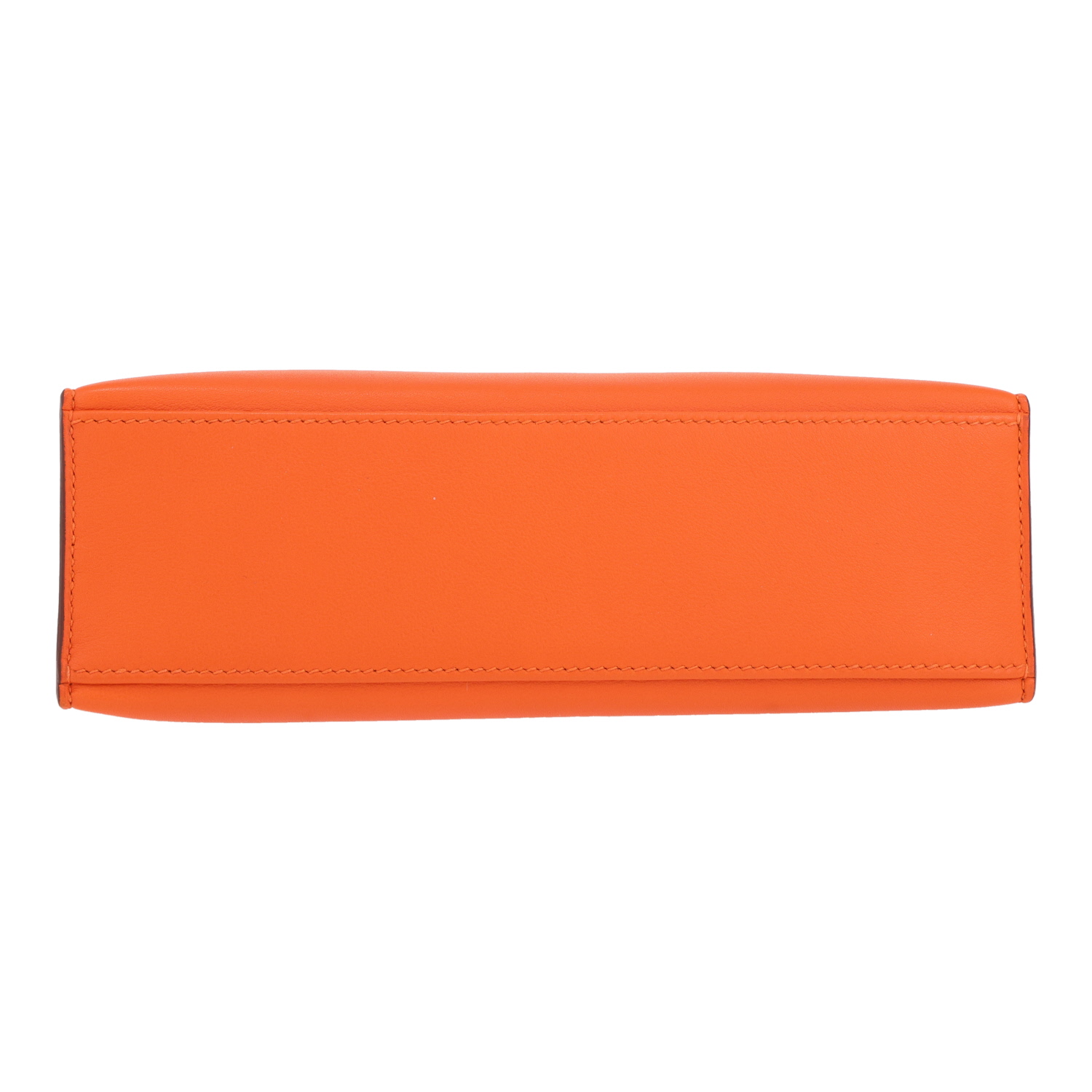 Bolsito de mano Hermès  Kelly - Clutch en cuero swift naranja - Detail D1