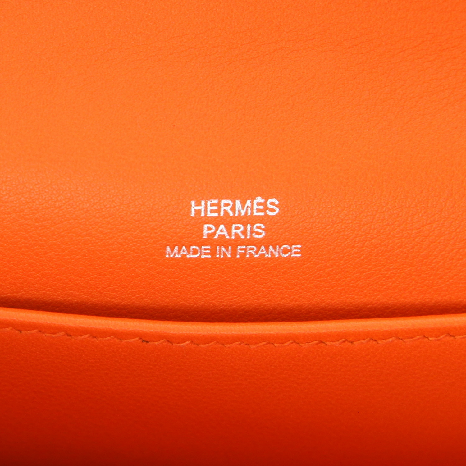 Pochette Hermès  Kelly - Clutch in pelle Swift arancione - Detail D2