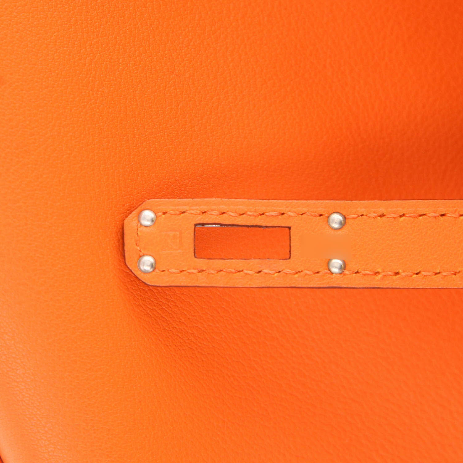 Pochette Hermès  Kelly - Clutch in pelle Swift arancione - Detail D4