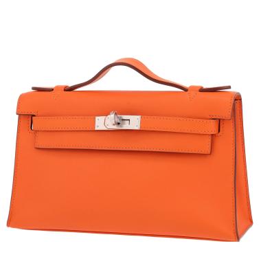 Hermès  Kelly - Clutch pouch  in orange Swift leather