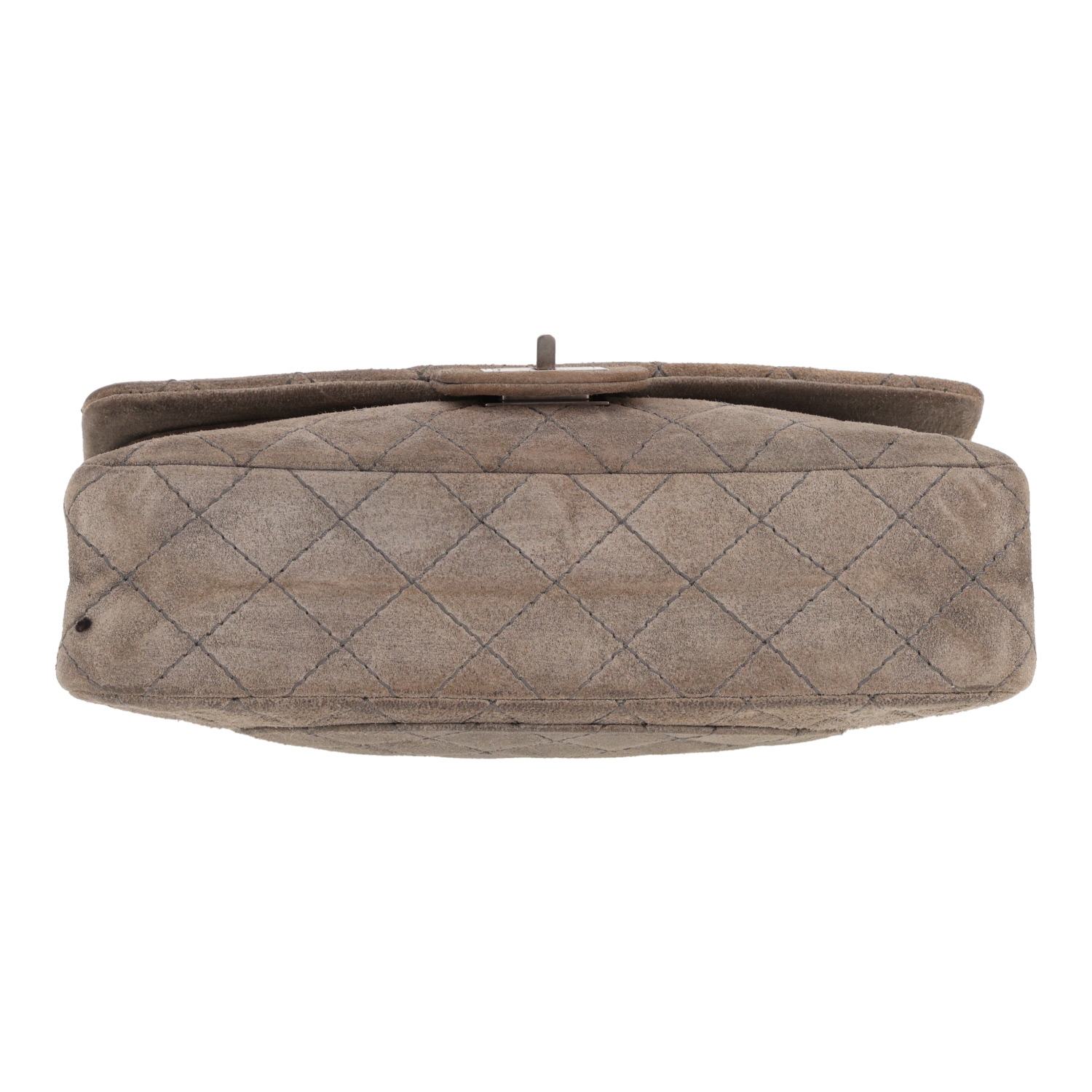Borsa a tracolla Chanel  2.55 modello medio  in pelle di vitello doblis grigio - Detail D1