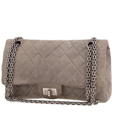 Borsa a tracolla Chanel  2.55 modello medio  in pelle di vitello doblis grigio