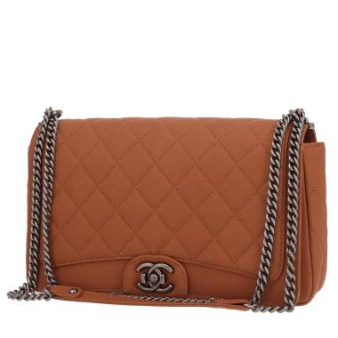 Bolso bandolera Chanel   en cuero granulado acolchado color oro