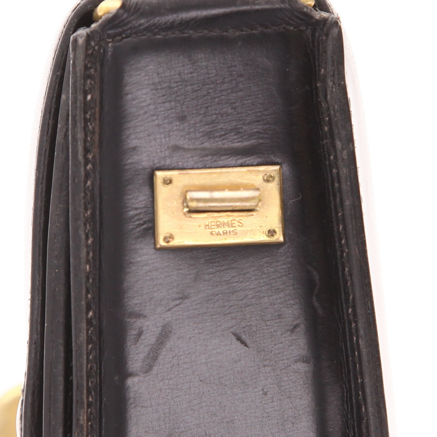 Borsa Hermès  Attelle in pelle box nera - Detail D2