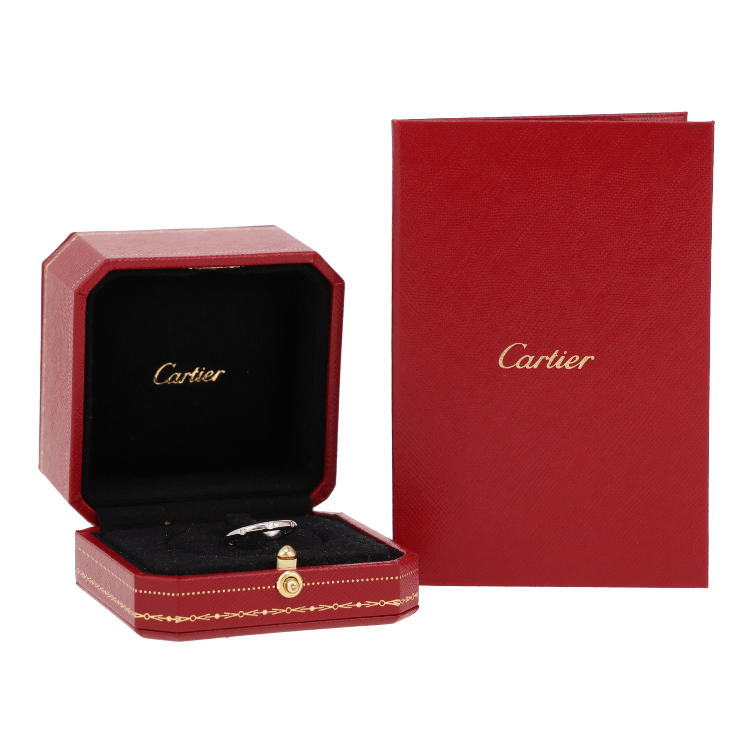 Bague Cartier 1895 en platine et diamants - Detail D2