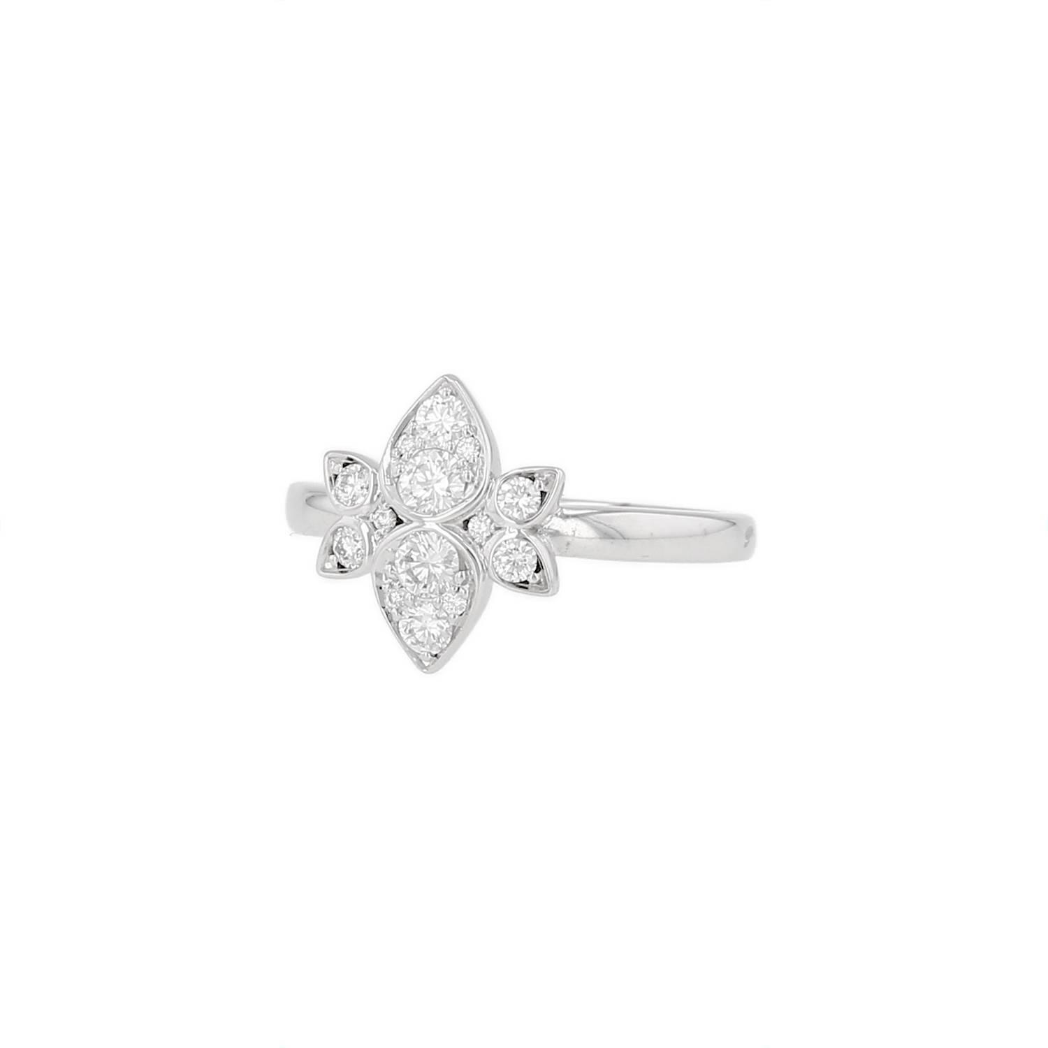 Bague Cartier Inde Mystérieuse or blanc diamants occasion Bague Cartier Inde Mystérieuse or blanc diamants occasion