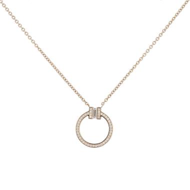 Collana Tiffany & Co Circlet T in oro rosa e diamanti