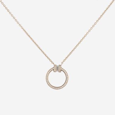 Collier Tiffany & Co Circlet T en or rose et diamants