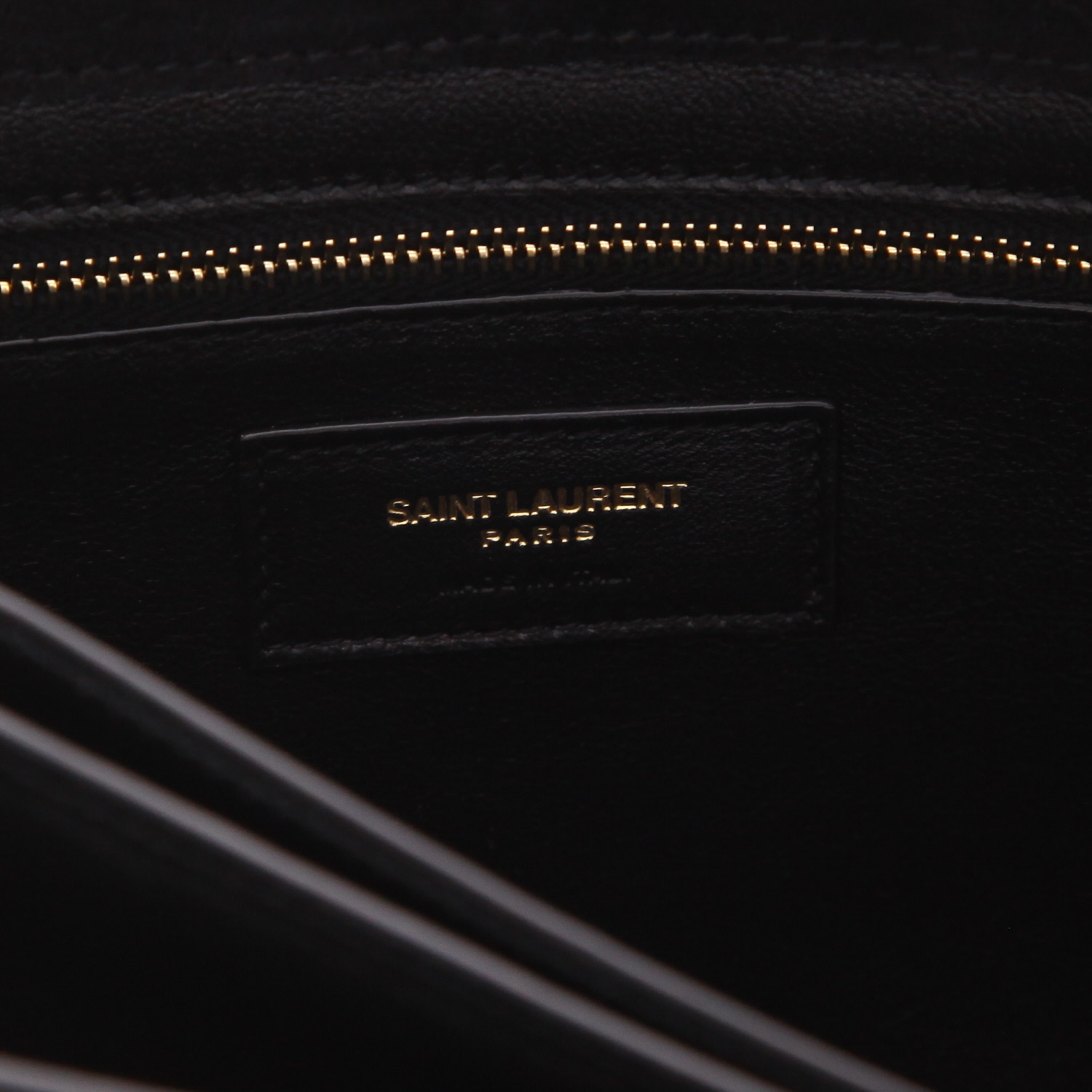 Sac bandoulière Saint Laurent   en veau doblis noir et cuir noir - Detail D2