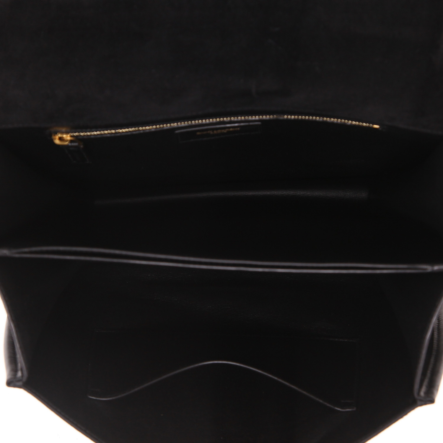 Bolso bandolera Saint Laurent   en cuero de ternero doblis negro y cuero negro - Detail D3