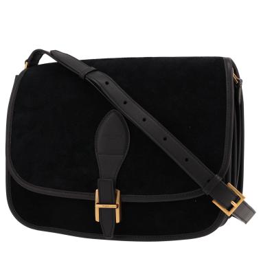 Saint Laurent   shoulder bag  in black doblis calfskin  and black leather