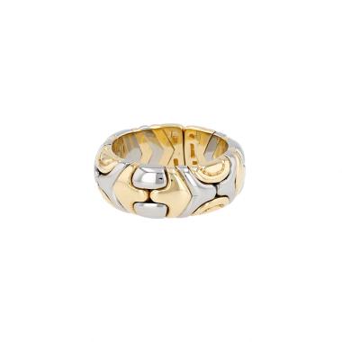 Hald-rigid Bulgari Alveare ring in yellow gold and stainless steel