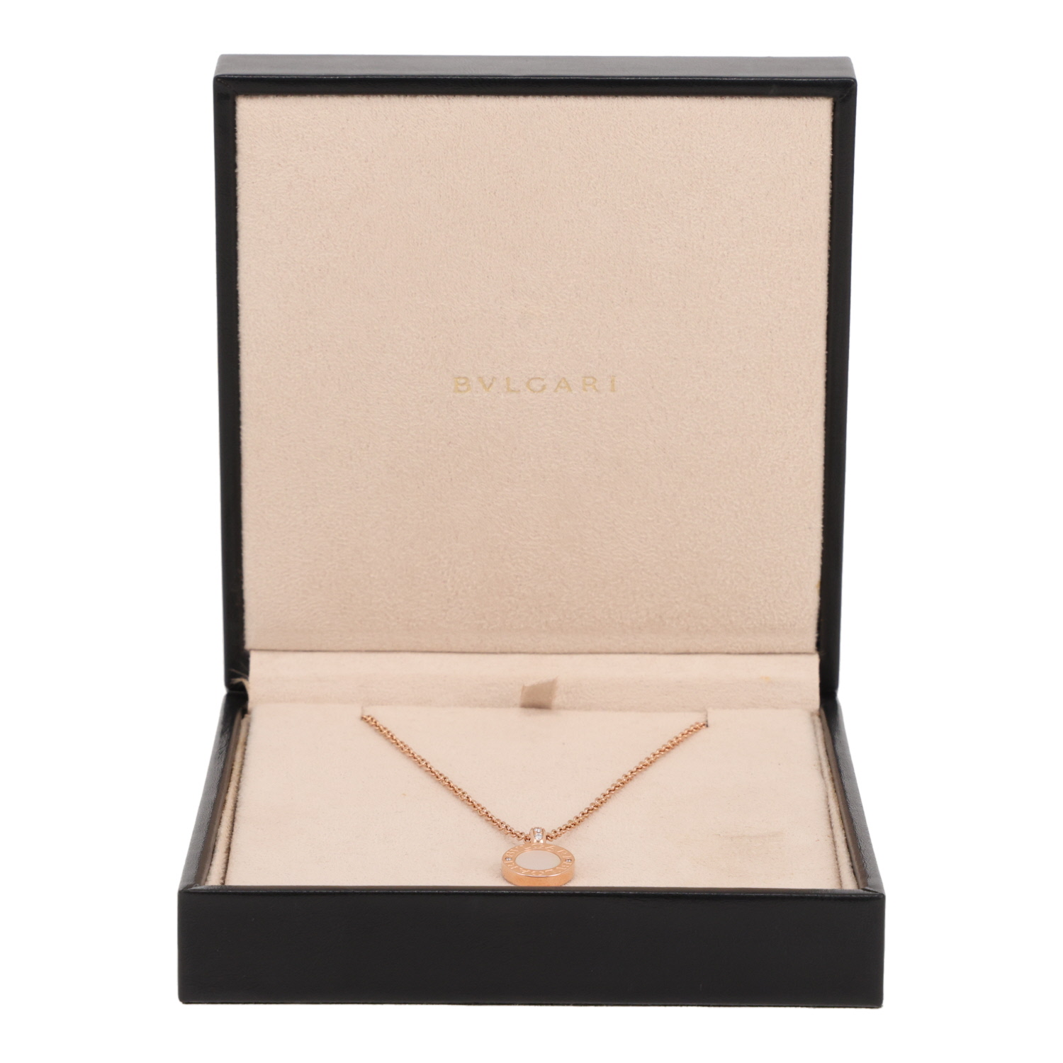 Collier Bulgari Bulgari Bulgari en or rose, nacre, onyx et diamants - Detail D2