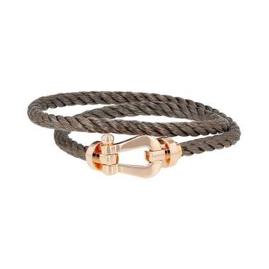 Bracelet Fred Force 10 grand modèle en or rose et acier