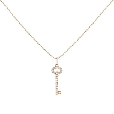 Collier Tiffany & Co Clé en or rose et diamants