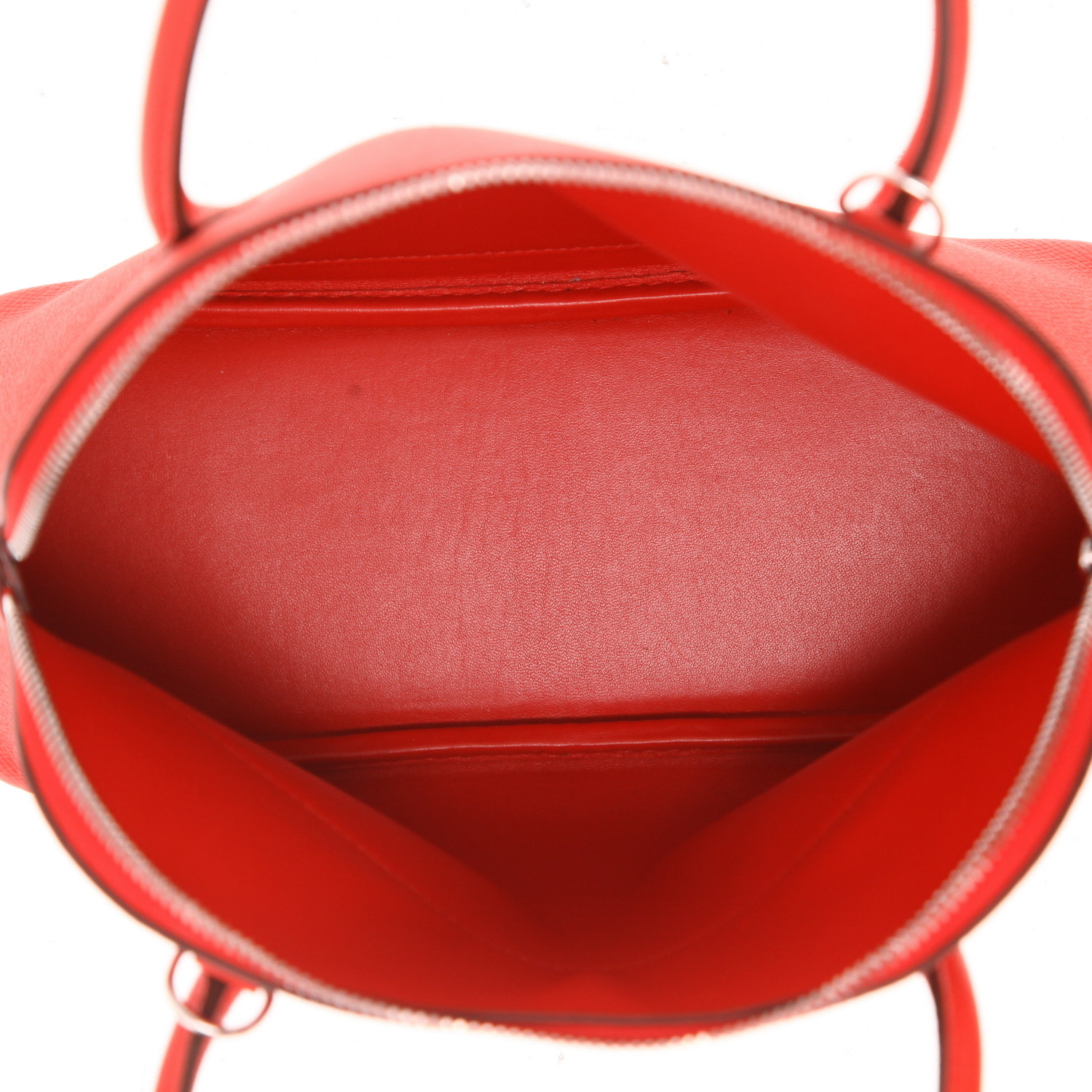 Hermès  Bolide 27 cm handbag  in red epsom leather - Detail D3