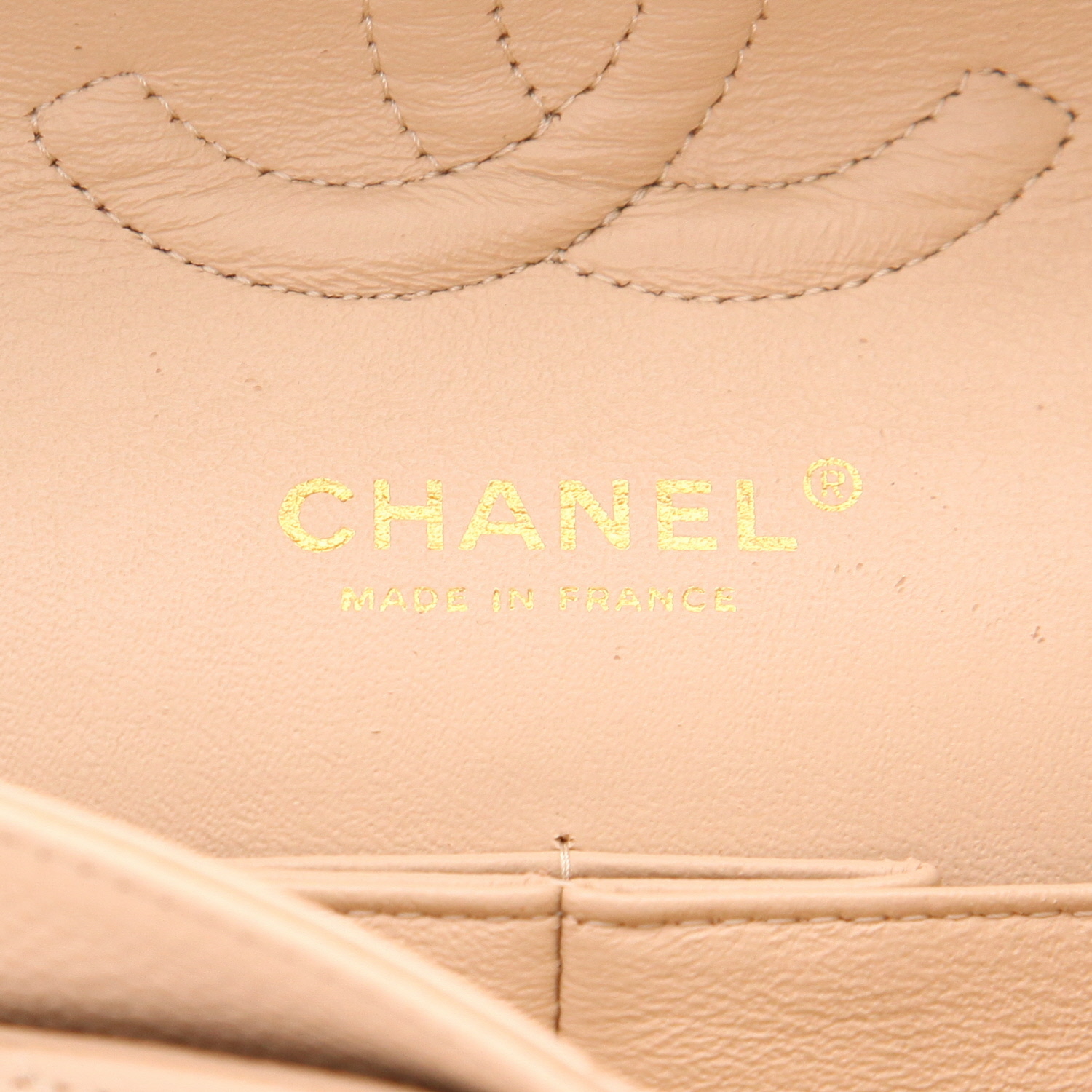 Borsa Chanel  Timeless Classic in pelle martellata e trapuntata beige - Detail D2