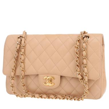 Sac à main Chanel  Timeless Classic en cuir grainé matelassé beige