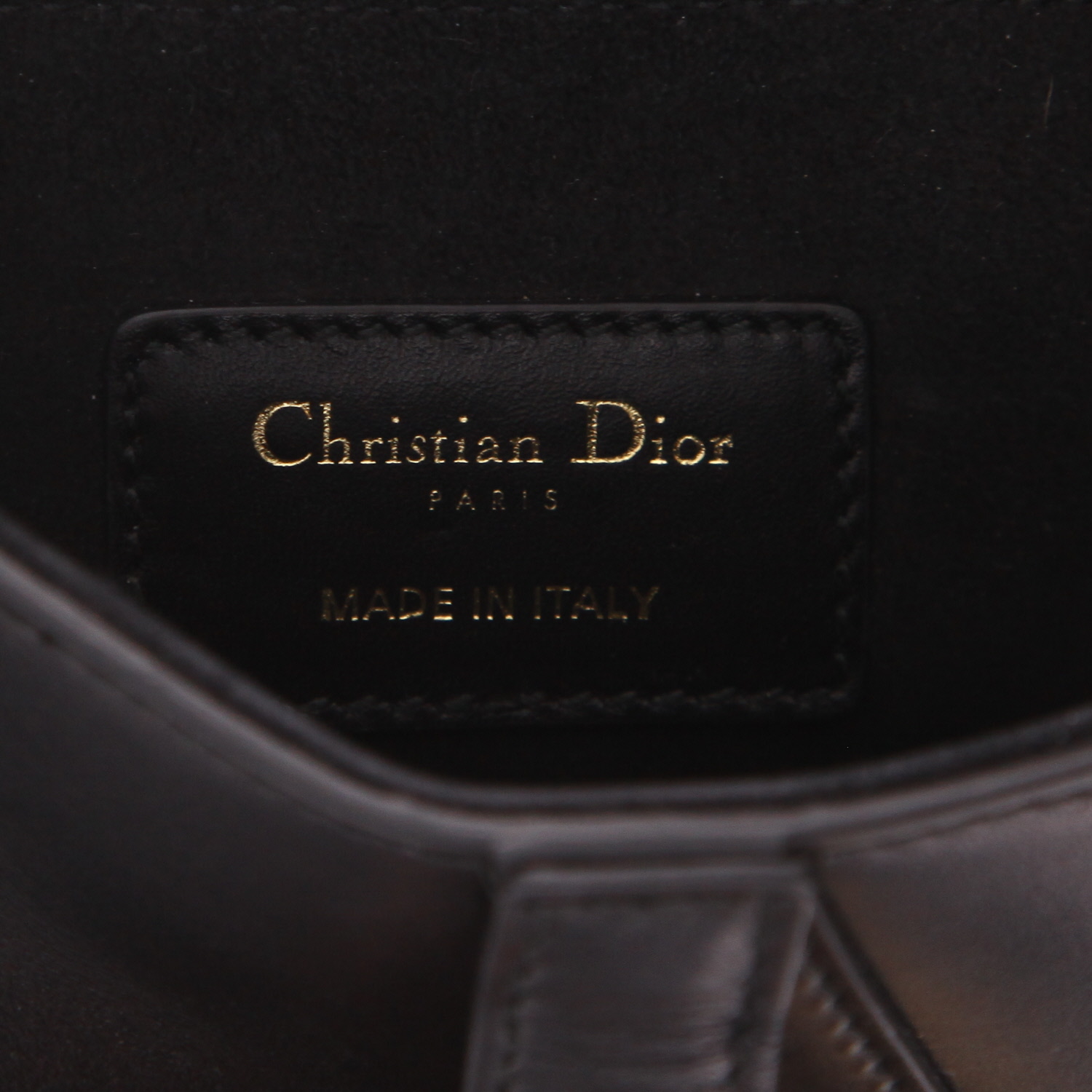 Bolso bandolera Dior Saddle de piel negra - Detail D2