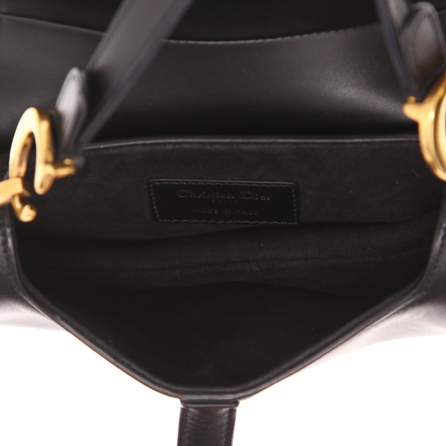Dior Saddle shoulder bag in black leather - Detail D3
