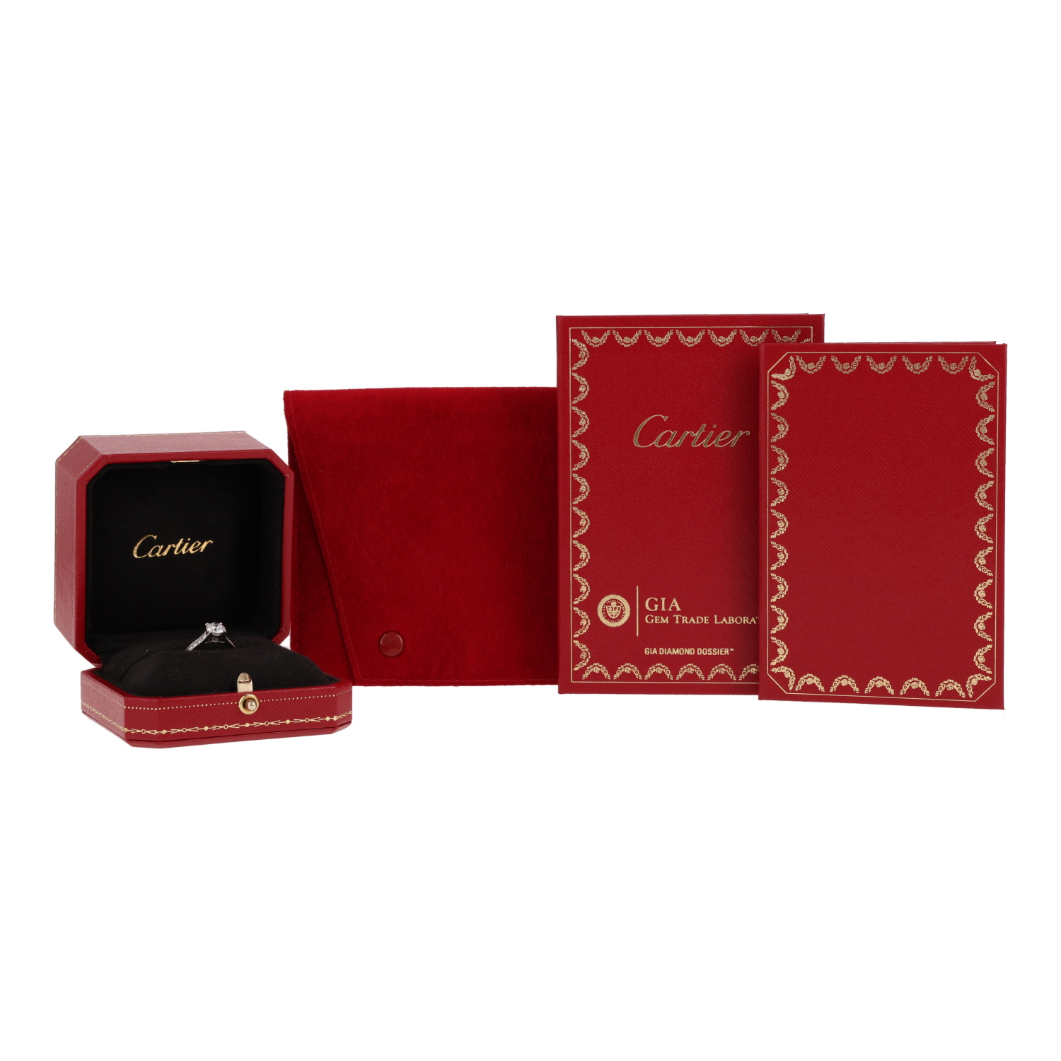 Bague solitaire Cartier 1895 en platine et diamants - Detail D2