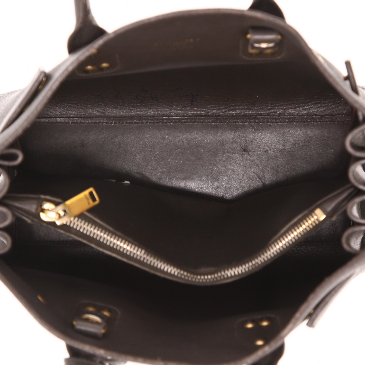 Saint Laurent  Sac de jour Baby handbag  in grey leather - Detail D4