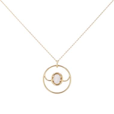 Poiray Ma Préférence necklace in pink gold and chalcedony