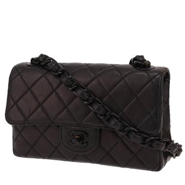 Sac bandoulière Chanel   en cuir matelassé noir