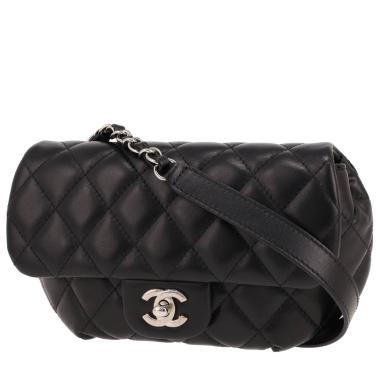 Bolsito-cinturón Chanel  Pochette ceinture en cuero acolchado negro
