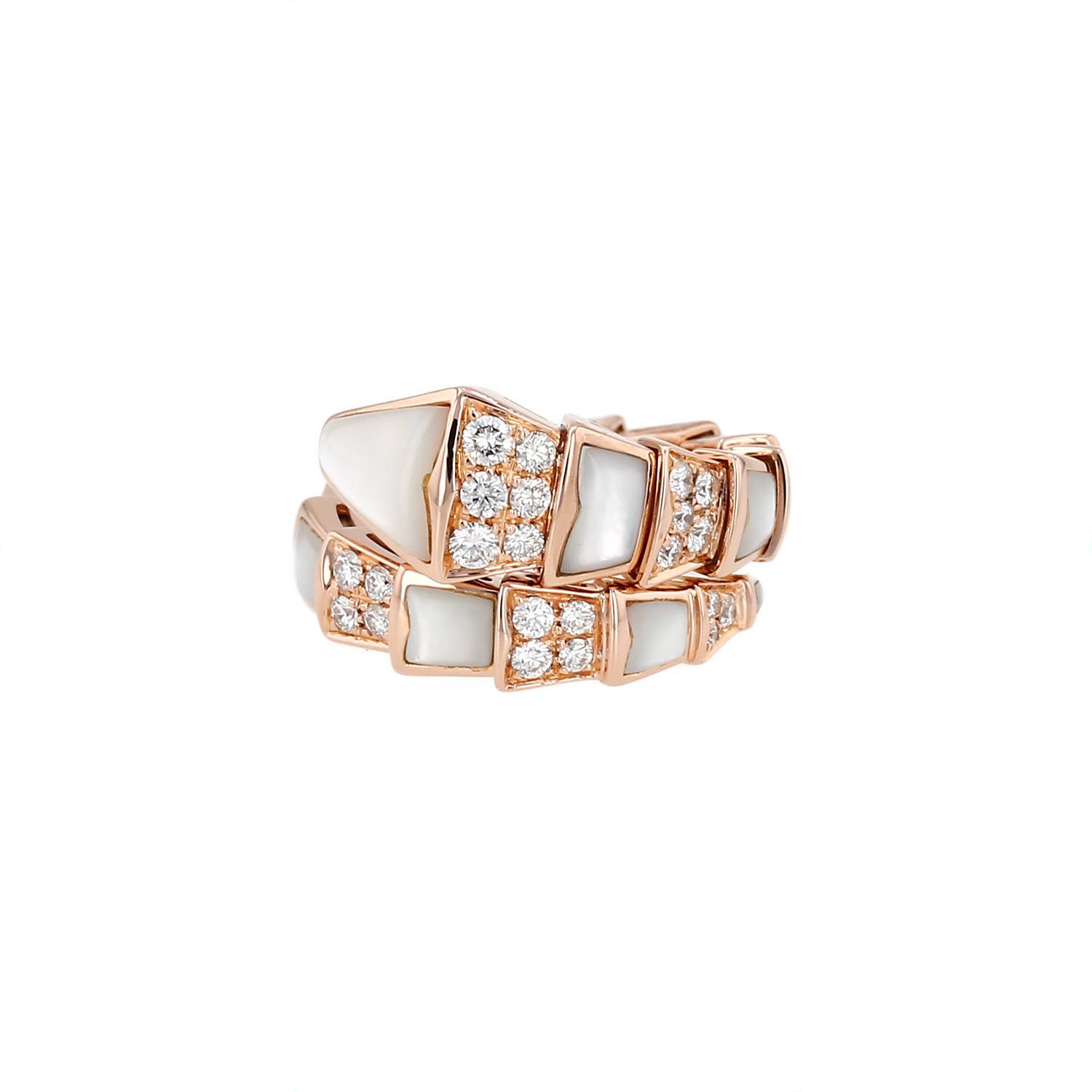 Bague Bulgari Serpenti Viper or rose diamants occasion