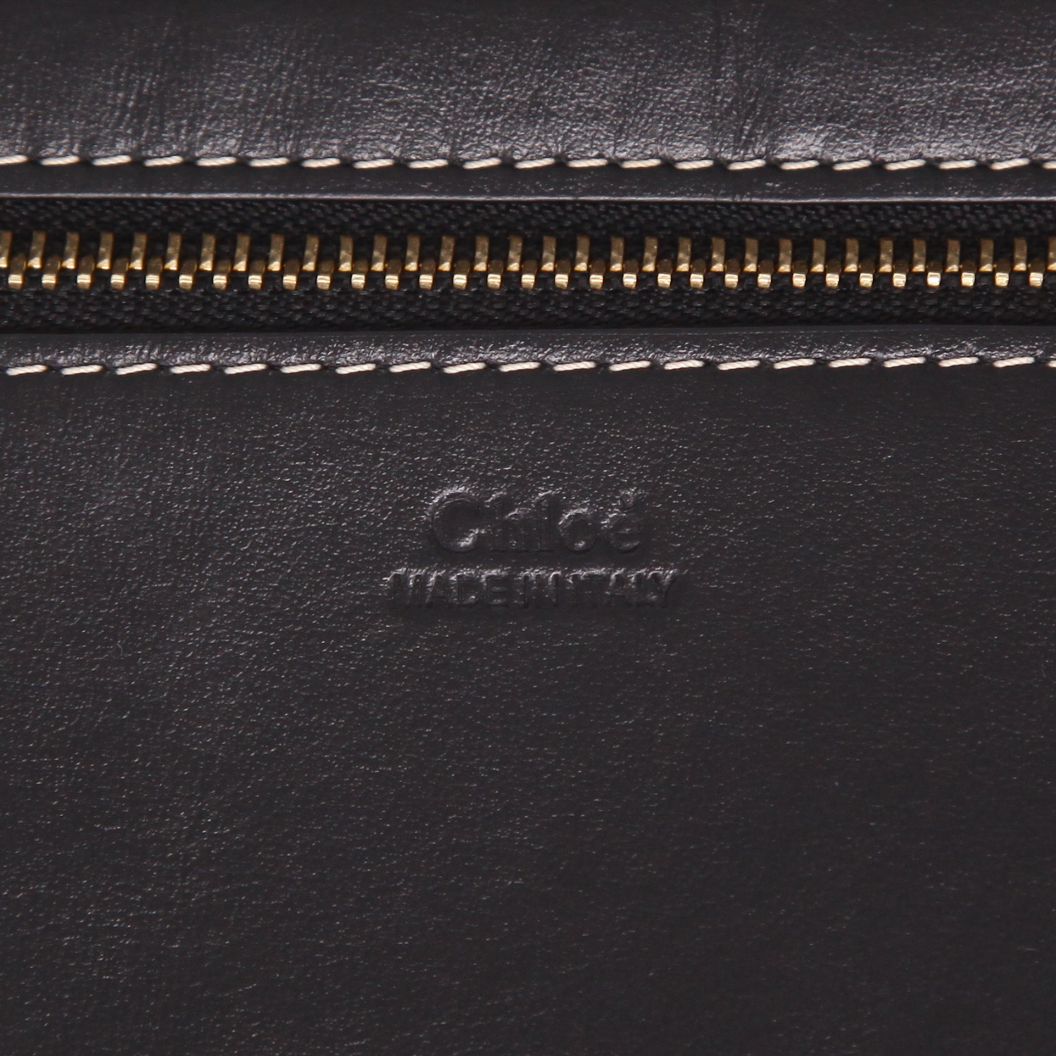 Sac cabas Chloé  Woody en feutrine grise et cuir noir - Detail D2